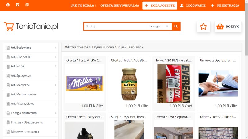 TanioTanio. Sprzedamy 20 procent udziałów w spółce celowej.