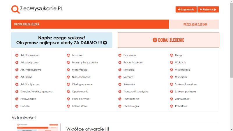 Zleć Wyszukanie. Portal. Sprzedam 10 procent udziałów.