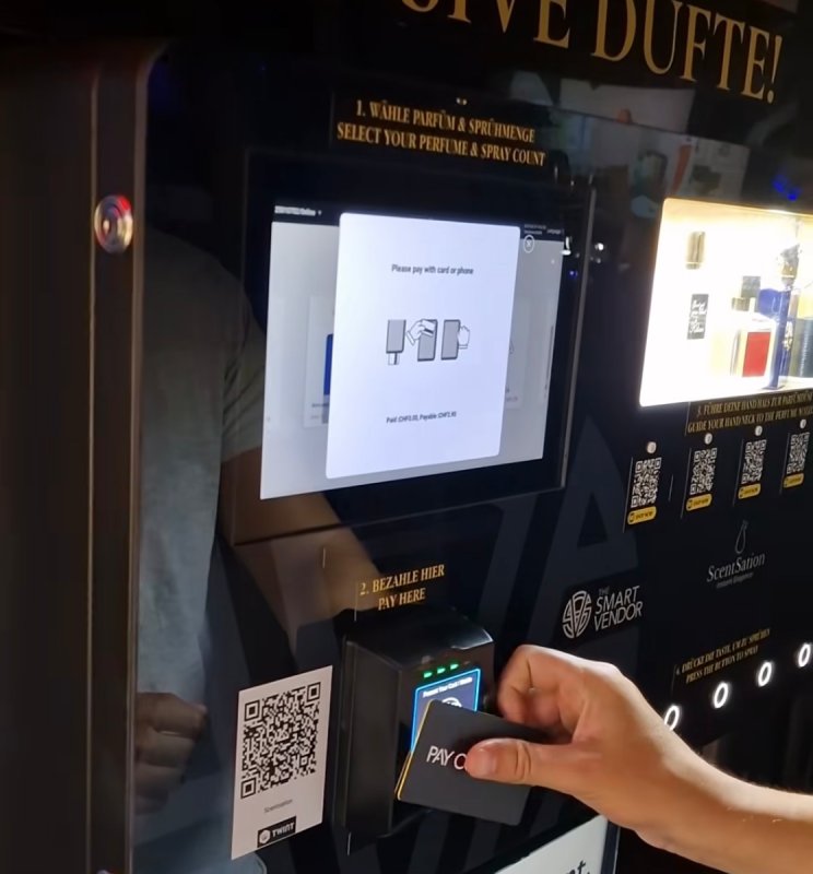 Automaty sprzedające pojedynczą aplikację perfum - 01