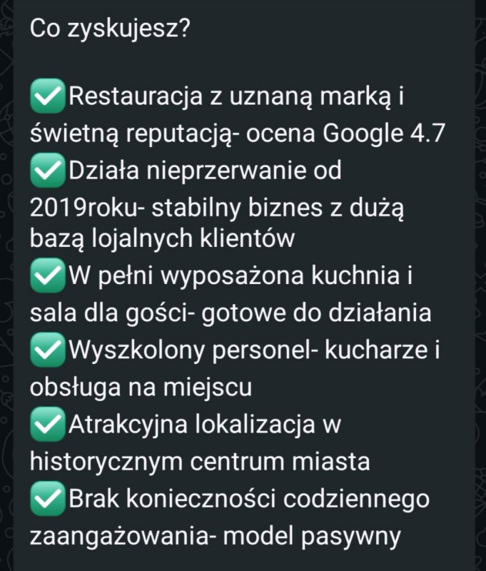 Wspólnik do funkcjonującej restauracji - 01 Wspólnik do funkcjonującej restauracji - 01